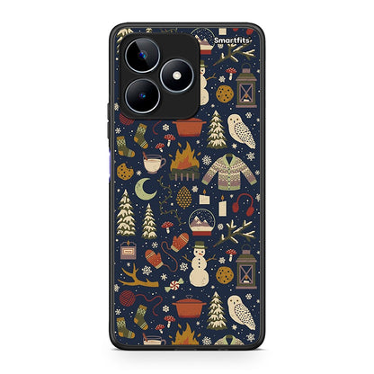 Realme C53 Christmas Elements θήκη από τη Smartfits με σχέδιο στο πίσω μέρος και μαύρο περίβλημα | Smartphone case with colorful back and black bezels by Smartfits