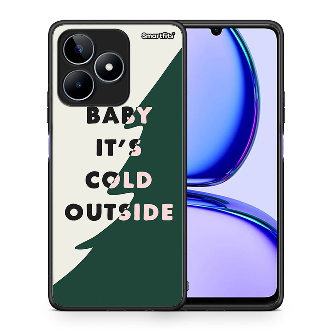 Θήκη Realme C53 Cold Outside από τη Smartfits με σχέδιο στο πίσω μέρος και μαύρο περίβλημα | Realme C53 Cold Outside case with colorful back and black bezels