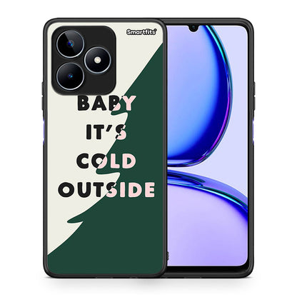 Θήκη Realme C53 Cold Outside από τη Smartfits με σχέδιο στο πίσω μέρος και μαύρο περίβλημα | Realme C53 Cold Outside case with colorful back and black bezels