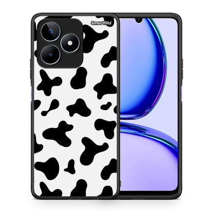 Θήκη Realme C53 Cow Print από τη Smartfits με σχέδιο στο πίσω μέρος και μαύρο περίβλημα | Realme C53 Cow Print case with colorful back and black bezels