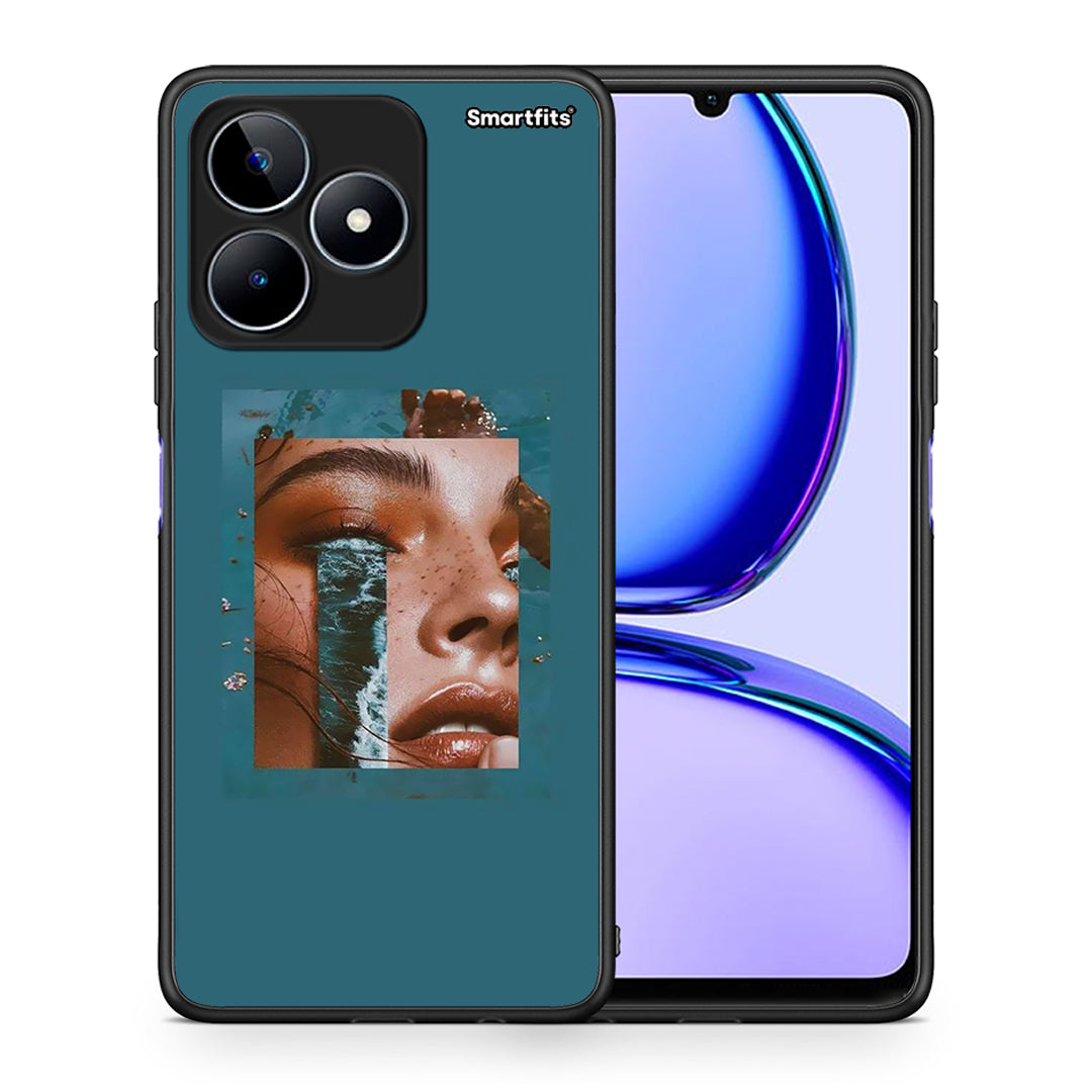 Θήκη Realme C53 Cry An Ocean από τη Smartfits με σχέδιο στο πίσω μέρος και μαύρο περίβλημα | Realme C53 Cry An Ocean case with colorful back and black bezels