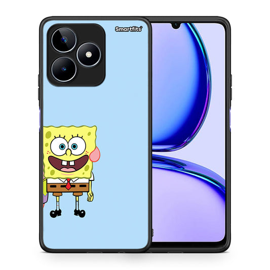 Θήκη Realme C53 Friends Bob από τη Smartfits με σχέδιο στο πίσω μέρος και μαύρο περίβλημα | Realme C53 Friends Bob case with colorful back and black bezels