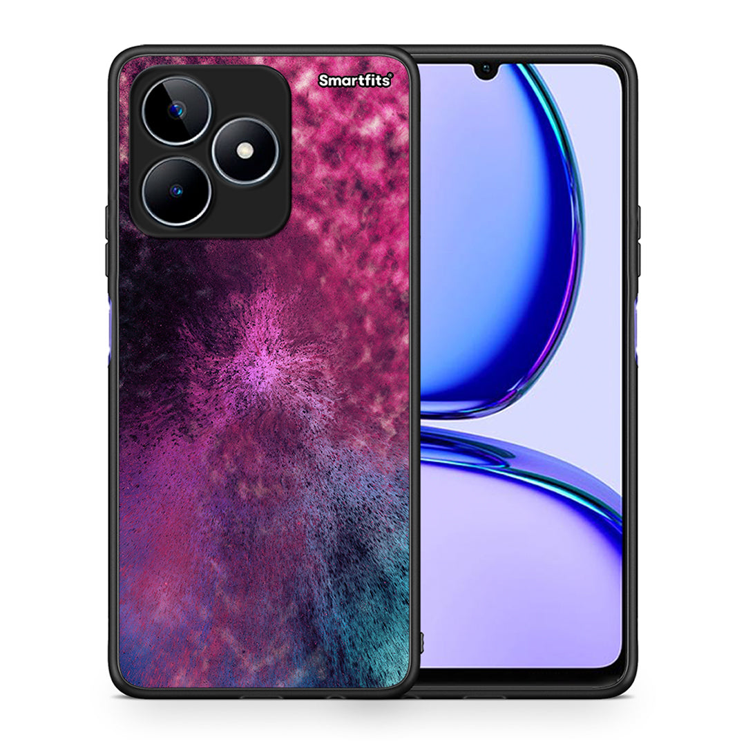 Θήκη Realme C53 Aurora Galaxy από τη Smartfits με σχέδιο στο πίσω μέρος και μαύρο περίβλημα | Realme C53 Aurora Galaxy case with colorful back and black bezels