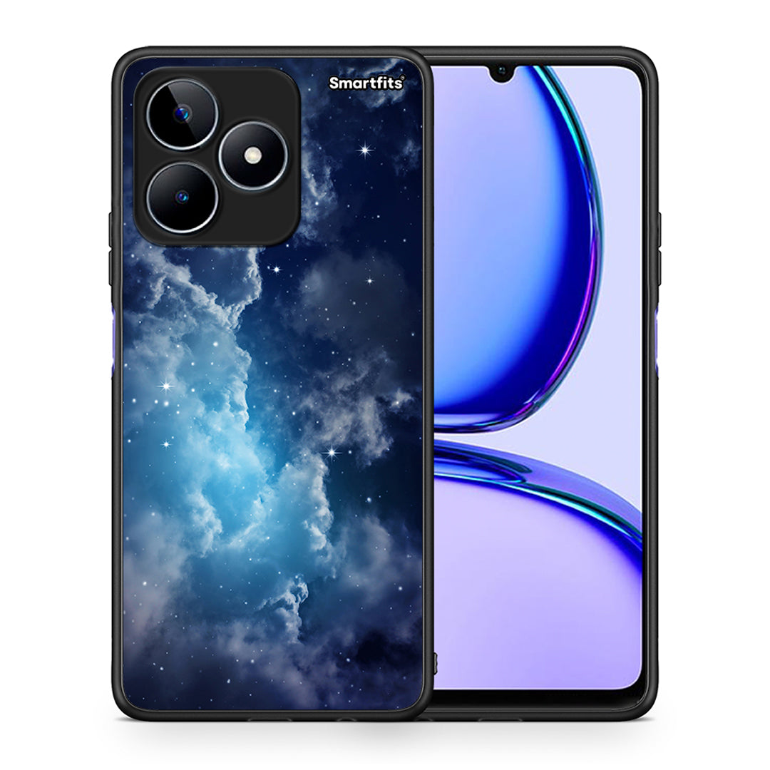 Θήκη Realme C53 Blue Sky Galaxy από τη Smartfits με σχέδιο στο πίσω μέρος και μαύρο περίβλημα | Realme C53 Blue Sky Galaxy case with colorful back and black bezels