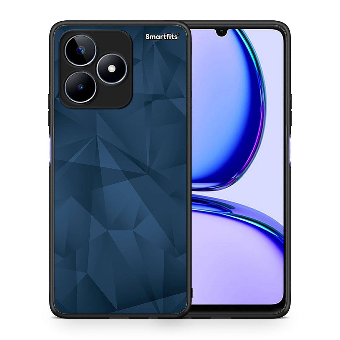Θήκη Realme C53 Blue Abstract Geometric από τη Smartfits με σχέδιο στο πίσω μέρος και μαύρο περίβλημα | Realme C53 Blue Abstract Geometric case with colorful back and black bezels