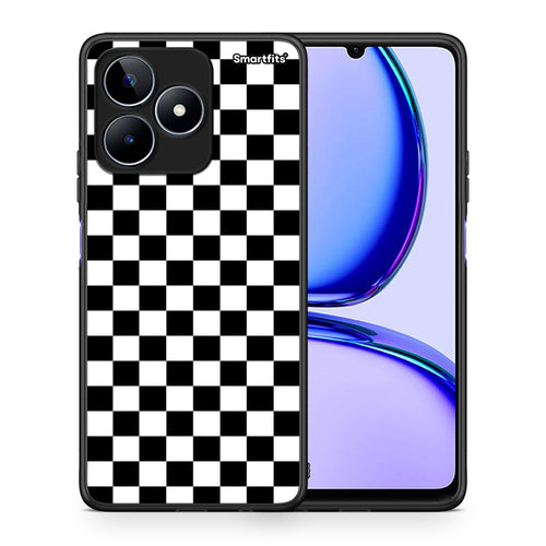 Θήκη Realme C53 Squares Geometric από τη Smartfits με σχέδιο στο πίσω μέρος και μαύρο περίβλημα | Realme C53 Squares Geometric case with colorful back and black bezels