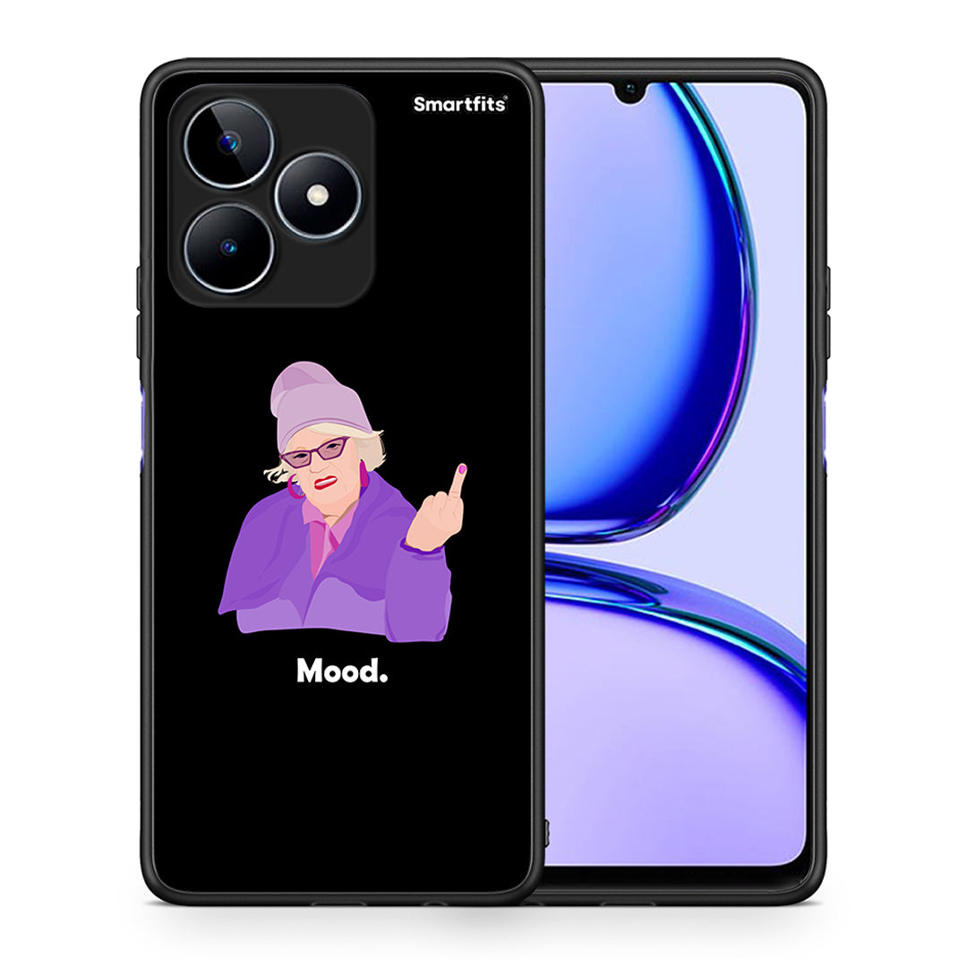 Θήκη Realme C53 Grandma Mood Black από τη Smartfits με σχέδιο στο πίσω μέρος και μαύρο περίβλημα | Realme C53 Grandma Mood Black case with colorful back and black bezels
