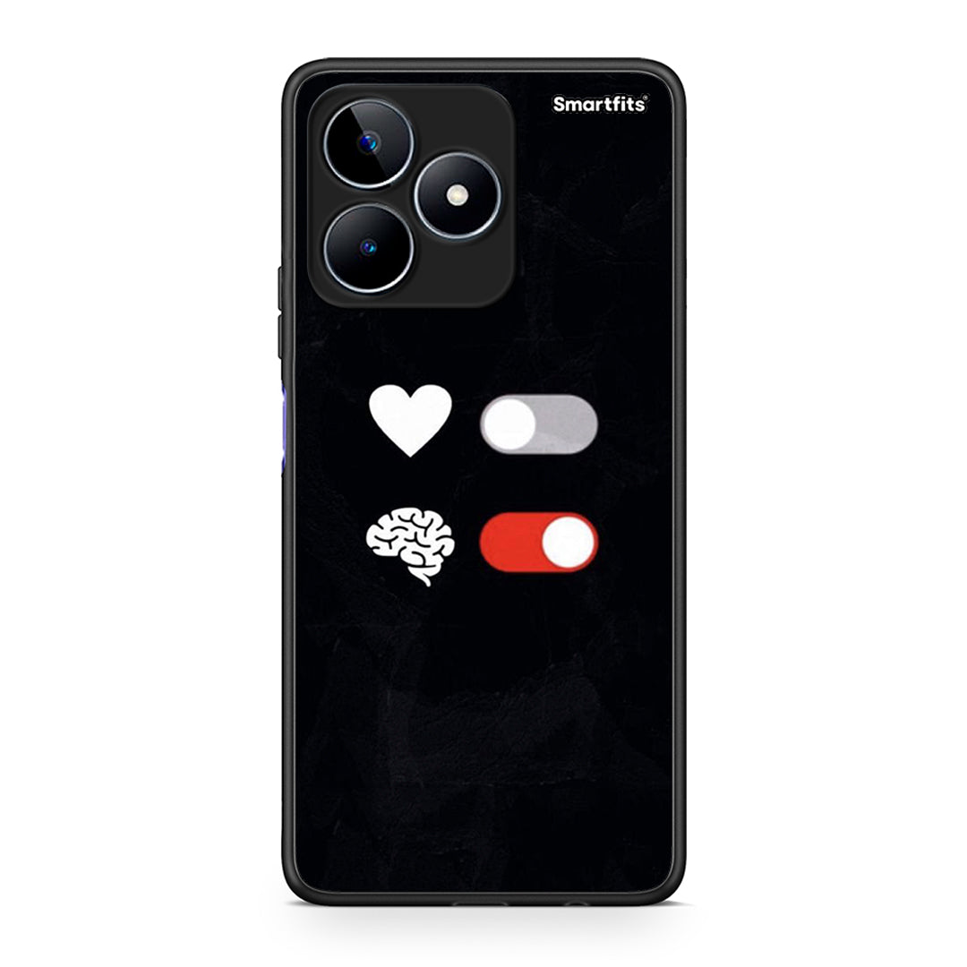 Realme C53 Heart Vs Brain Θήκη Αγίου Βαλεντίνου από τη Smartfits με σχέδιο στο πίσω μέρος και μαύρο περίβλημα | Smartphone case with colorful back and black bezels by Smartfits