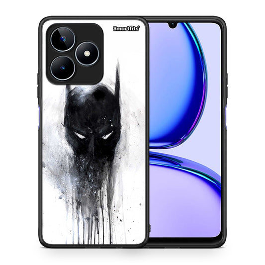 Θήκη Realme C53 Paint Bat Hero από τη Smartfits με σχέδιο στο πίσω μέρος και μαύρο περίβλημα | Realme C53 Paint Bat Hero case with colorful back and black bezels