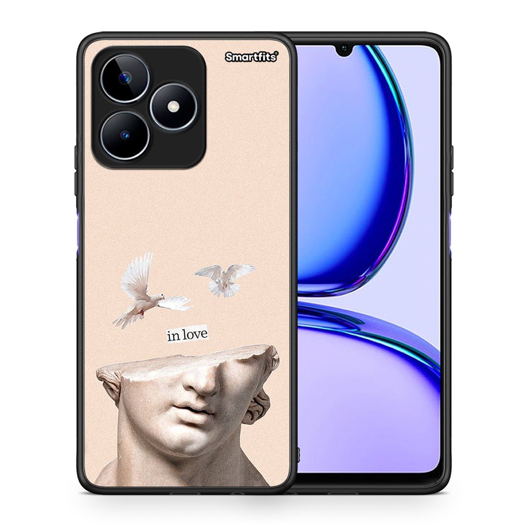 Θήκη Realme C53 In Love από τη Smartfits με σχέδιο στο πίσω μέρος και μαύρο περίβλημα | Realme C53 In Love case with colorful back and black bezels