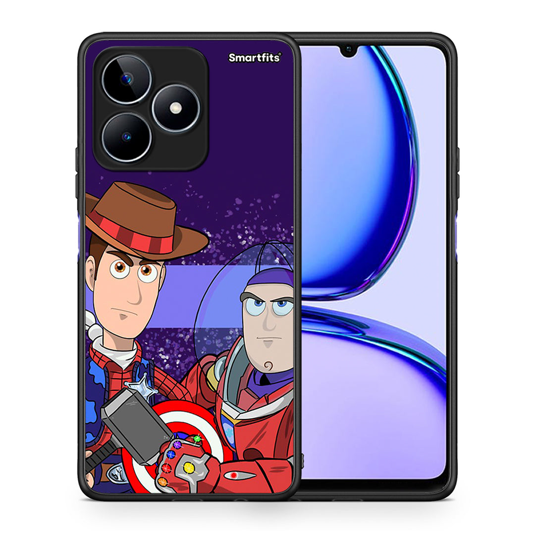 Θήκη Realme C53 Infinity Story από τη Smartfits με σχέδιο στο πίσω μέρος και μαύρο περίβλημα | Realme C53 Infinity Story case with colorful back and black bezels