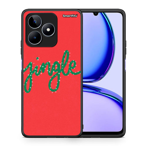 Θήκη Realme C53 Jingle Xmas από τη Smartfits με σχέδιο στο πίσω μέρος και μαύρο περίβλημα | Realme C53 Jingle Xmas case with colorful back and black bezels