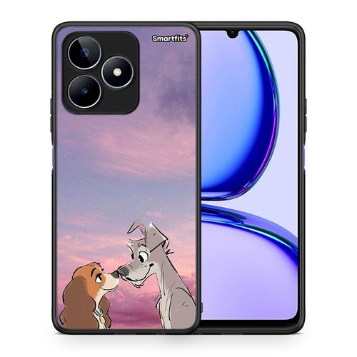 Θήκη Realme C53 Lady And Tramp από τη Smartfits με σχέδιο στο πίσω μέρος και μαύρο περίβλημα | Realme C53 Lady And Tramp case with colorful back and black bezels