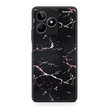 4 - Realme C53 Black Rosegold Marble case, cover, bumper