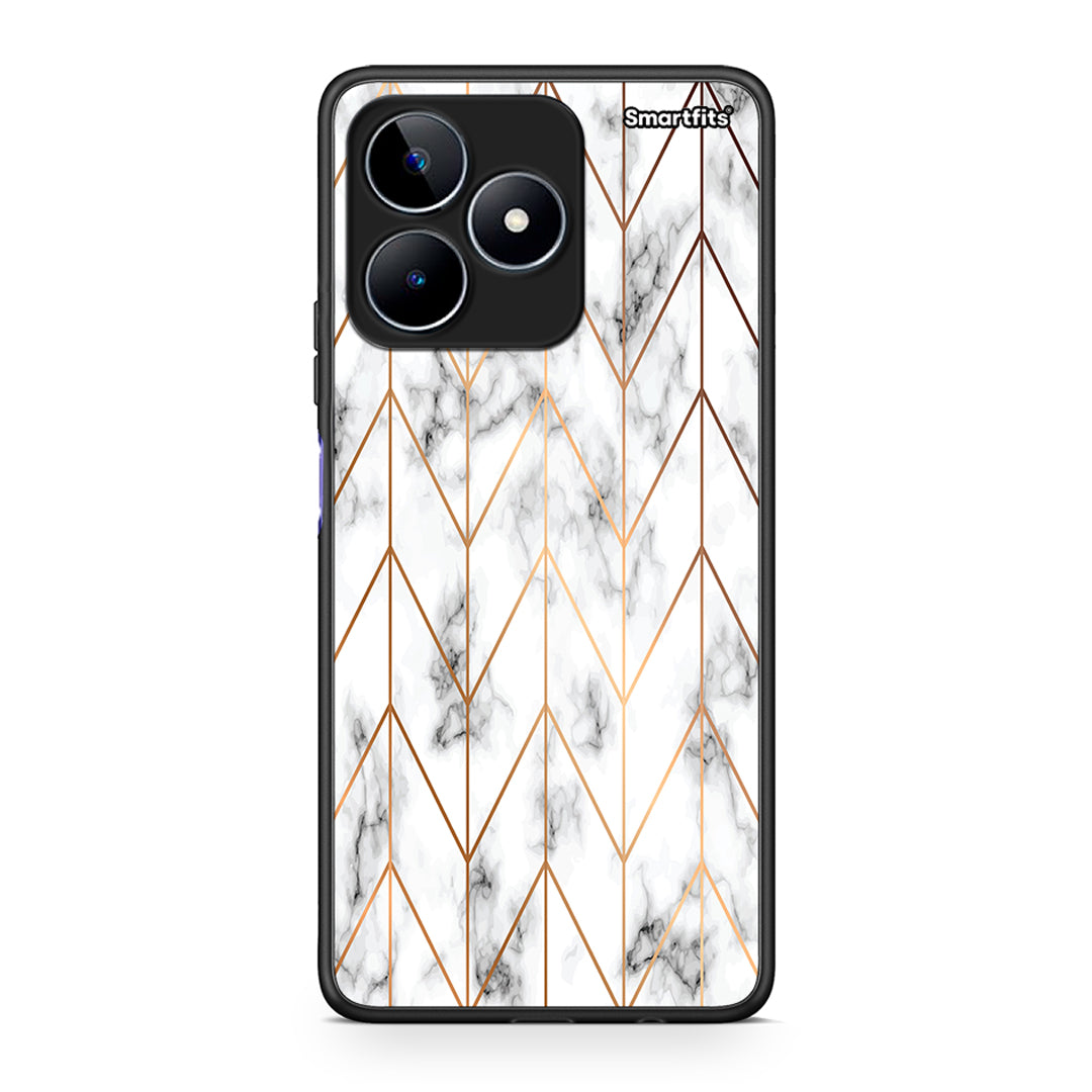 44 - Realme C53 Gold Geometric Marble case, cover, bumper