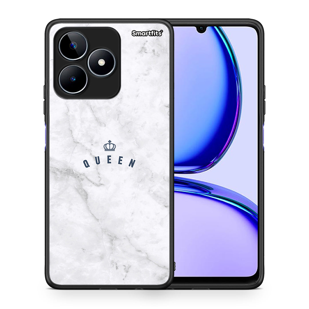 Θήκη Realme C53 Queen Marble από τη Smartfits με σχέδιο στο πίσω μέρος και μαύρο περίβλημα | Realme C53 Queen Marble case with colorful back and black bezels