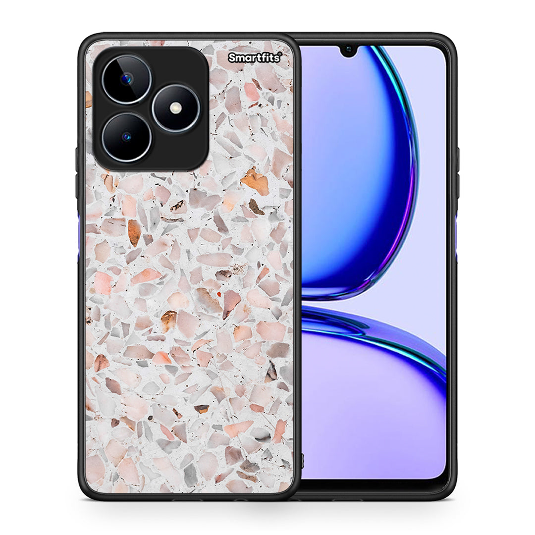 Θήκη Realme C53 Marble Terrazzo από τη Smartfits με σχέδιο στο πίσω μέρος και μαύρο περίβλημα | Realme C53 Marble Terrazzo case with colorful back and black bezels