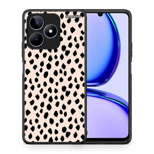 Θήκη Realme C53 New Polka Dots από τη Smartfits με σχέδιο στο πίσω μέρος και μαύρο περίβλημα | Realme C53 New Polka Dots case with colorful back and black bezels