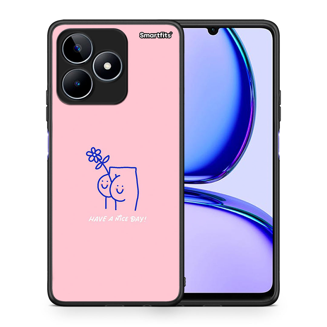 Θήκη Realme C53 Nice Day από τη Smartfits με σχέδιο στο πίσω μέρος και μαύρο περίβλημα | Realme C53 Nice Day case with colorful back and black bezels