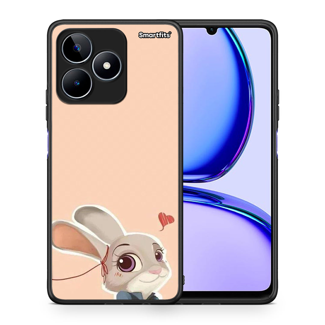Θήκη Realme C53 Nick Wilde And Judy Hopps Love 2 από τη Smartfits με σχέδιο στο πίσω μέρος και μαύρο περίβλημα | Realme C53 Nick Wilde And Judy Hopps Love 2 case with colorful back and black bezels