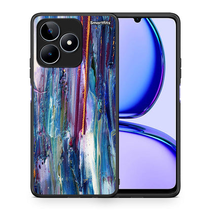 Θήκη Realme C53 Winter Paint από τη Smartfits με σχέδιο στο πίσω μέρος και μαύρο περίβλημα | Realme C53 Winter Paint case with colorful back and black bezels