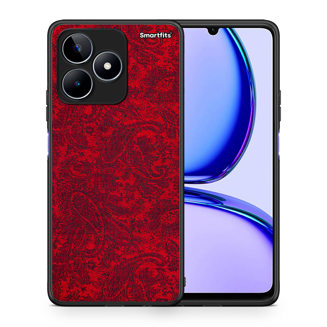 Θήκη Realme C53 Paisley Cashmere από τη Smartfits με σχέδιο στο πίσω μέρος και μαύρο περίβλημα | Realme C53 Paisley Cashmere case with colorful back and black bezels