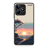 Thumbnail for Realme C53 Pixel Sunset Θήκη από τη Smartfits με σχέδιο στο πίσω μέρος και μαύρο περίβλημα | Smartphone case with colorful back and black bezels by Smartfits
