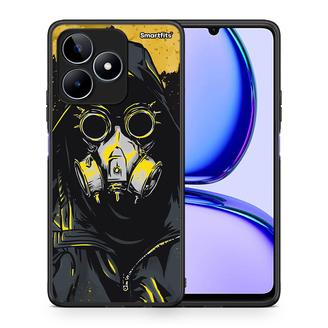 Θήκη Realme C53 Mask PopArt από τη Smartfits με σχέδιο στο πίσω μέρος και μαύρο περίβλημα | Realme C53 Mask PopArt case with colorful back and black bezels