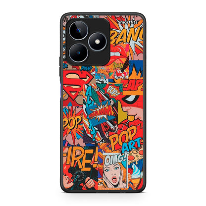 Realme C53 PopArt OMG θήκη από τη Smartfits με σχέδιο στο πίσω μέρος και μαύρο περίβλημα | Smartphone case with colorful back and black bezels by Smartfits