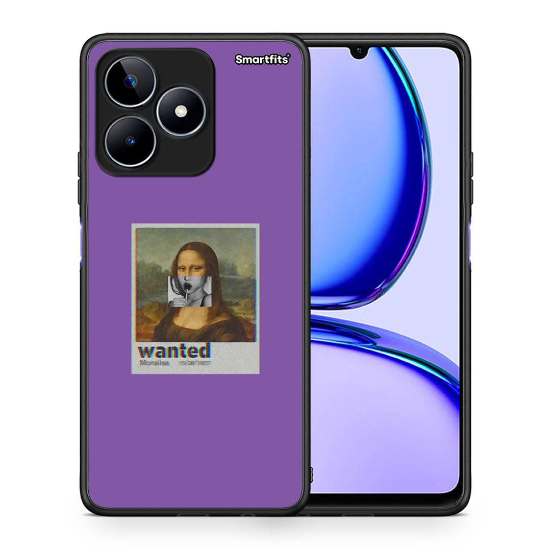 Θήκη Realme C53 Monalisa Popart από τη Smartfits με σχέδιο στο πίσω μέρος και μαύρο περίβλημα | Realme C53 Monalisa Popart case with colorful back and black bezels