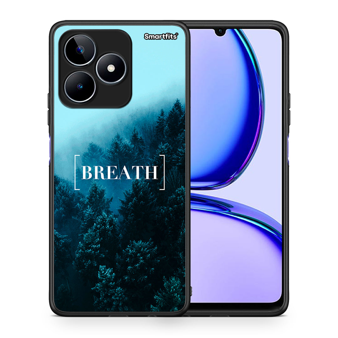 Θήκη Realme C53 Breath Quote από τη Smartfits με σχέδιο στο πίσω μέρος και μαύρο περίβλημα | Realme C53 Breath Quote case with colorful back and black bezels