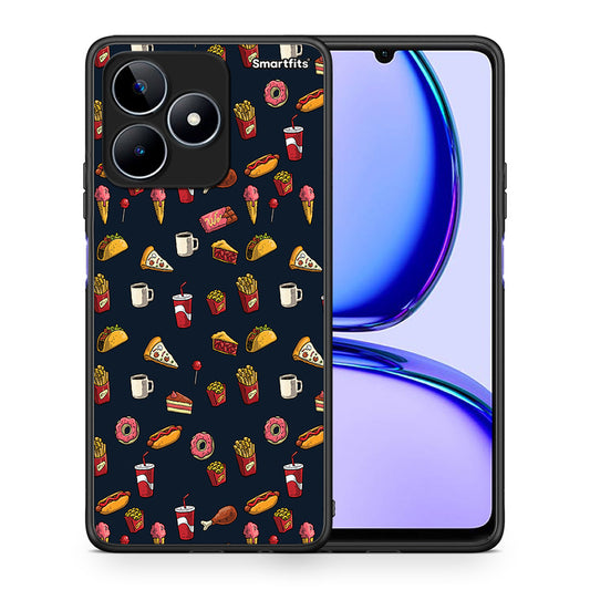 Θήκη Realme C53 Hungry Random από τη Smartfits με σχέδιο στο πίσω μέρος και μαύρο περίβλημα | Realme C53 Hungry Random case with colorful back and black bezels