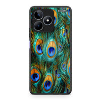 Thumbnail for Realme C53 Real Peacock Feathers θήκη από τη Smartfits με σχέδιο στο πίσω μέρος και μαύρο περίβλημα | Smartphone case with colorful back and black bezels by Smartfits