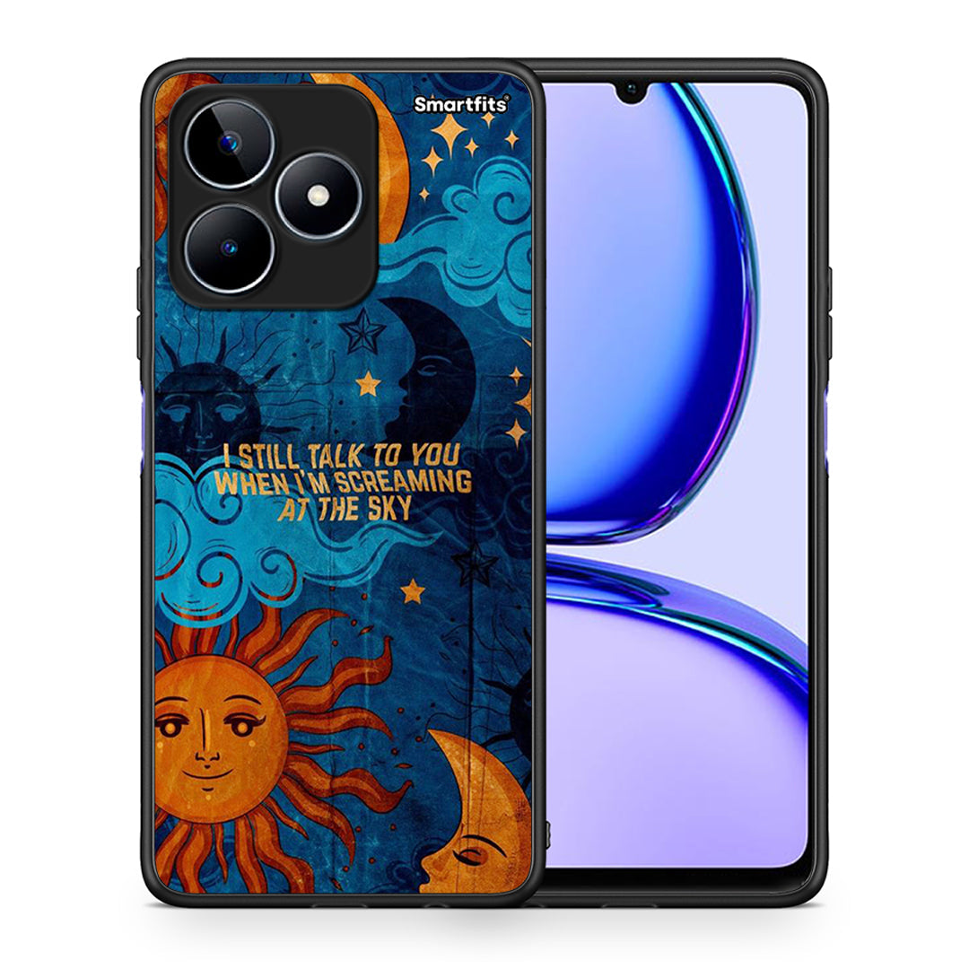 Θήκη Realme C53 Screaming Sky από τη Smartfits με σχέδιο στο πίσω μέρος και μαύρο περίβλημα | Realme C53 Screaming Sky case with colorful back and black bezels