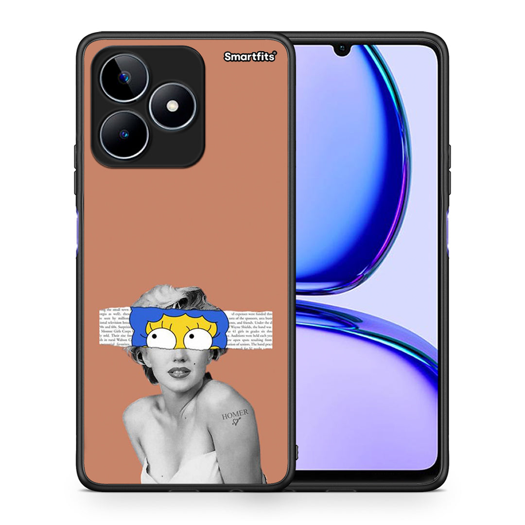Θήκη Realme C53 Sim Merilyn από τη Smartfits με σχέδιο στο πίσω μέρος και μαύρο περίβλημα | Realme C53 Sim Merilyn case with colorful back and black bezels