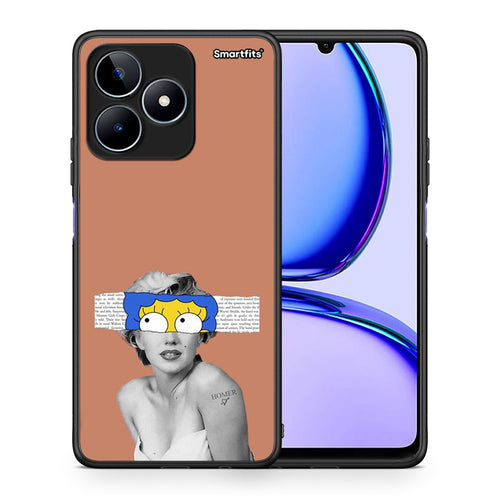 Θήκη Realme C53 Sim Merilyn από τη Smartfits με σχέδιο στο πίσω μέρος και μαύρο περίβλημα | Realme C53 Sim Merilyn case with colorful back and black bezels