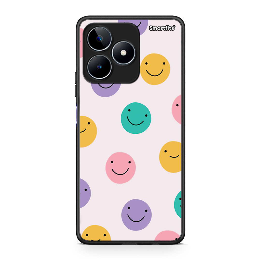 Realme C53 Smiley Faces θήκη από τη Smartfits με σχέδιο στο πίσω μέρος και μαύρο περίβλημα | Smartphone case with colorful back and black bezels by Smartfits