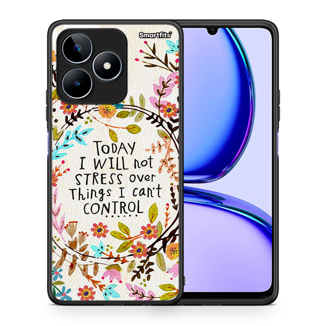 Θήκη Realme C53 Stress Over από τη Smartfits με σχέδιο στο πίσω μέρος και μαύρο περίβλημα | Realme C53 Stress Over case with colorful back and black bezels