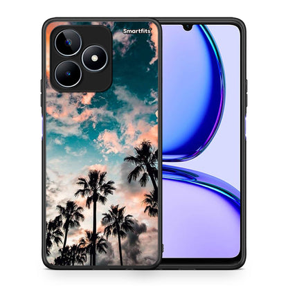 Θήκη Realme C53 Sky Summer από τη Smartfits με σχέδιο στο πίσω μέρος και μαύρο περίβλημα | Realme C53 Sky Summer case with colorful back and black bezels