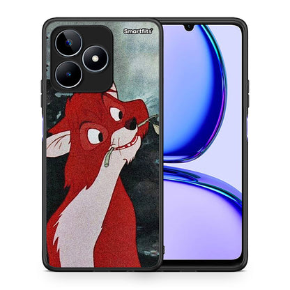Θήκη Realme C53 Tod And Vixey Love 1 από τη Smartfits με σχέδιο στο πίσω μέρος και μαύρο περίβλημα | Realme C53 Tod And Vixey Love 1 case with colorful back and black bezels