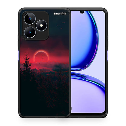 Θήκη Realme C53 Sunset Tropic από τη Smartfits με σχέδιο στο πίσω μέρος και μαύρο περίβλημα | Realme C53 Sunset Tropic case with colorful back and black bezels