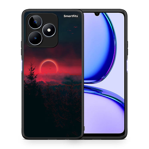 Θήκη Realme C53 Sunset Tropic από τη Smartfits με σχέδιο στο πίσω μέρος και μαύρο περίβλημα | Realme C53 Sunset Tropic case with colorful back and black bezels