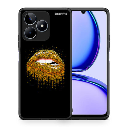 Θήκη Realme C53 Golden Valentine από τη Smartfits με σχέδιο στο πίσω μέρος και μαύρο περίβλημα | Realme C53 Golden Valentine case with colorful back and black bezels