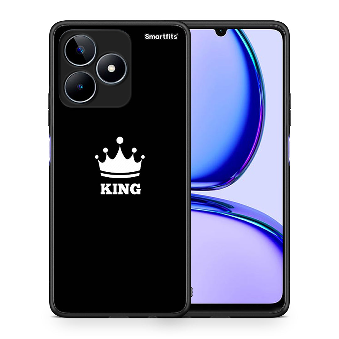 Θήκη Realme C53 King Valentine από τη Smartfits με σχέδιο στο πίσω μέρος και μαύρο περίβλημα | Realme C53 King Valentine case with colorful back and black bezels
