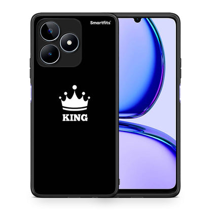 Θήκη Realme C53 King Valentine από τη Smartfits με σχέδιο στο πίσω μέρος και μαύρο περίβλημα | Realme C53 King Valentine case with colorful back and black bezels