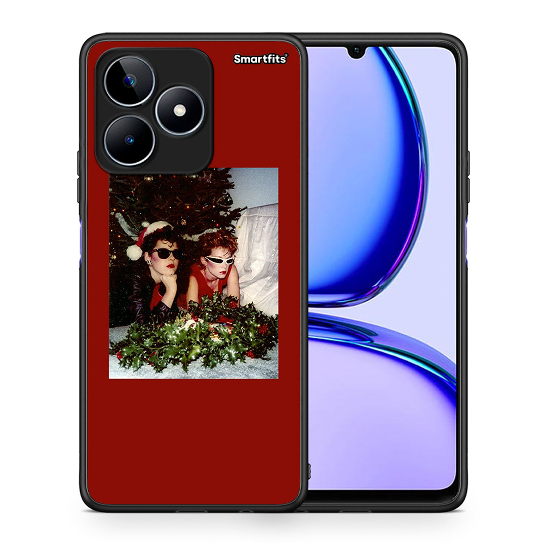 Θήκη Realme C53 Waiting For Xmas από τη Smartfits με σχέδιο στο πίσω μέρος και μαύρο περίβλημα | Realme C53 Waiting For Xmas case with colorful back and black bezels