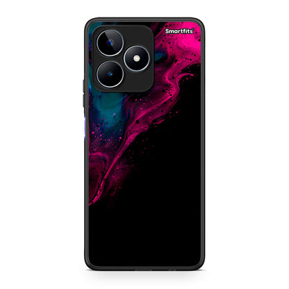 4 - Realme C53 Pink Black Watercolor case, cover, bumper