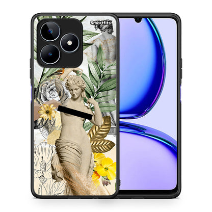 Θήκη Realme C53 Woman Statue από τη Smartfits με σχέδιο στο πίσω μέρος και μαύρο περίβλημα | Realme C53 Woman Statue case with colorful back and black bezels