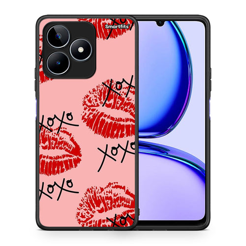 Θήκη Realme C53 XOXO Lips από τη Smartfits με σχέδιο στο πίσω μέρος και μαύρο περίβλημα | Realme C53 XOXO Lips case with colorful back and black bezels