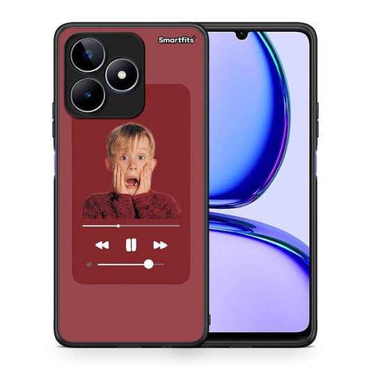Θήκη Realme C53 Xmas Alone Music από τη Smartfits με σχέδιο στο πίσω μέρος και μαύρο περίβλημα | Realme C53 Xmas Alone Music case with colorful back and black bezels